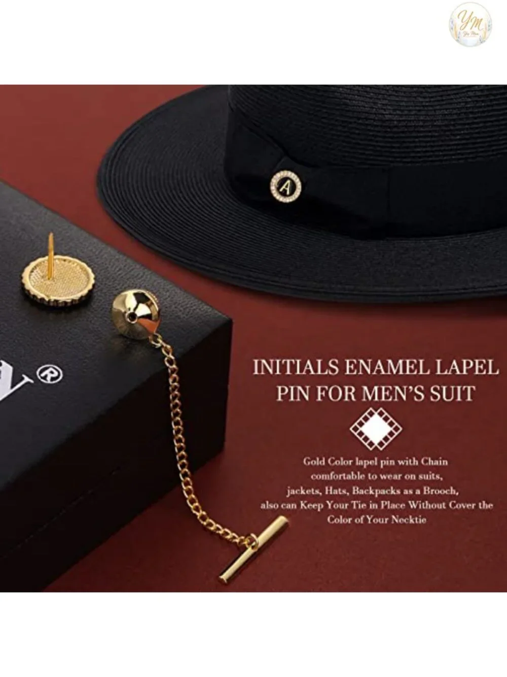 Men's 3-Piece Jewelry Set: Tie Clip, Cufflinks, Lapel Pin - Gold Plated Gift Set